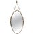 Oval Brass Wall Mirror with Neoclassical Decoration and Brass Chain, 1950s For Sale - Image 17 of 17