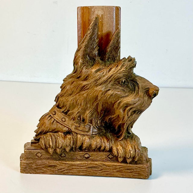 1960s Mid-Century Boho Chic Americana Syroco Scottish Terrier Brush Holder Kitchen Accessory. For Sale - Image 6 of 15