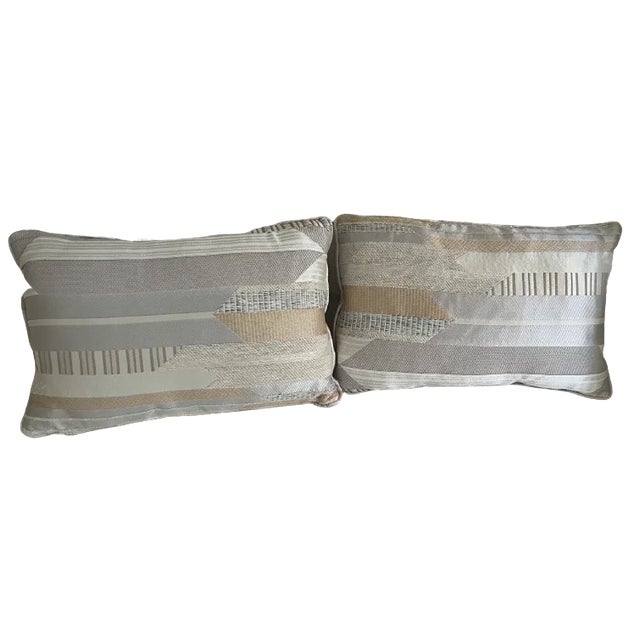 Pair of New Jacquard Pillows Upholstered in Dedar Babelia For Sale In Chicago - Image 6 of 6