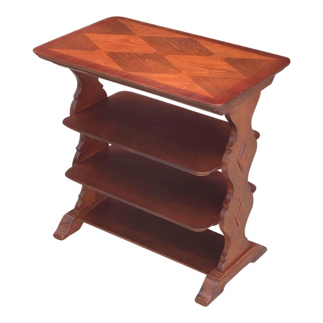 1980s Vintage Inlaid 3 Tiered Etagere For Sale