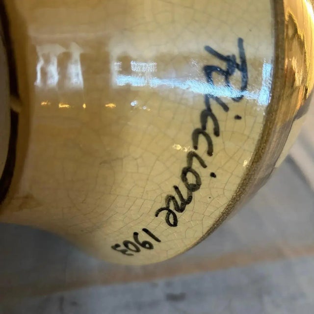 An Art Nouveau vase hand-crafted in Italy in 1903, date it's indicated on the side with name of the city depicted in the...