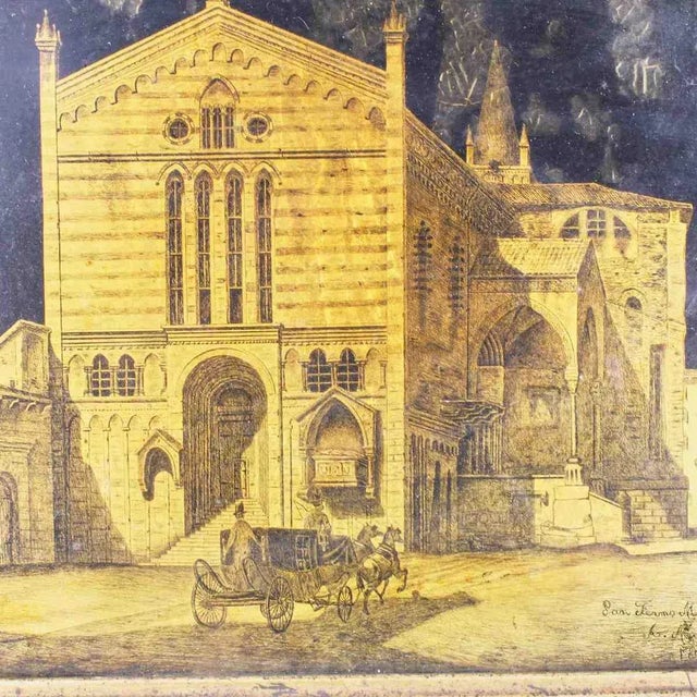 Gold Painting on Glass Slab For Sale - Image 3 of 9