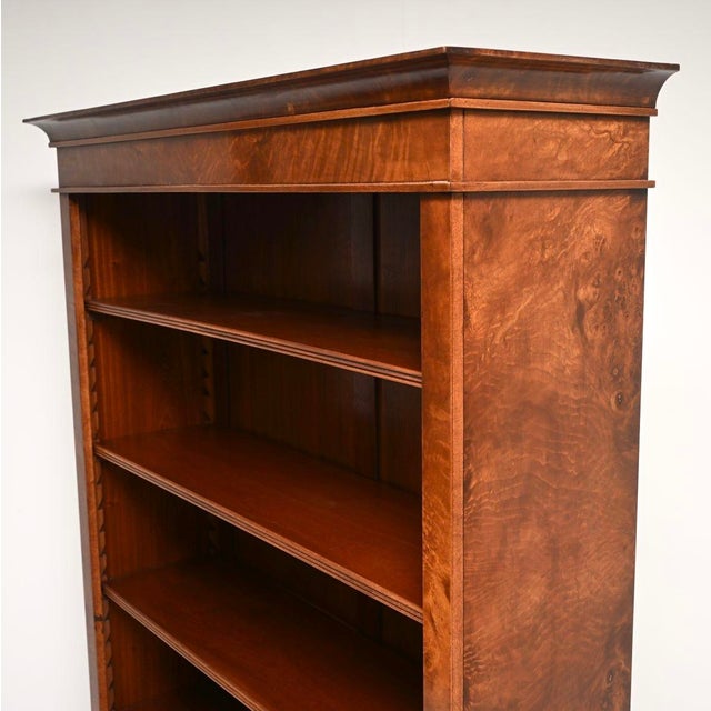 Wood Antique Victorian Walnut Open Bookcase, 1950s For Sale - Image 7 of 11