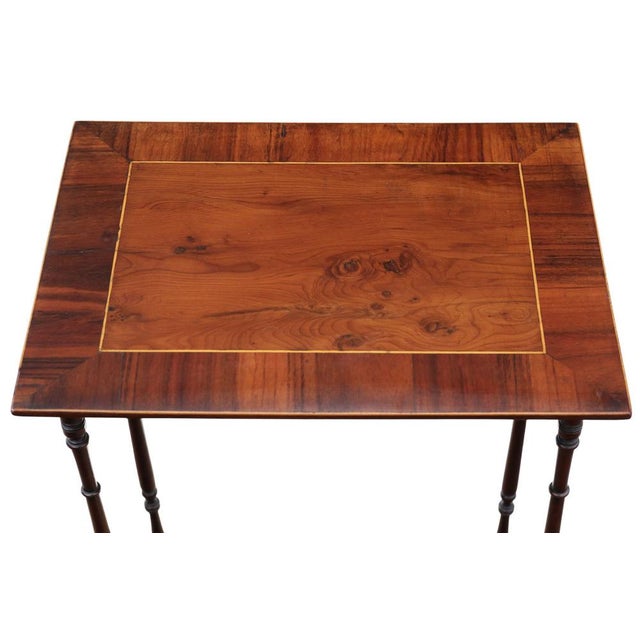 Antique Nesting Tables in Mahogany with Yew Veneer Tops, 1800s, Set of 3 For Sale - Image 10 of 12