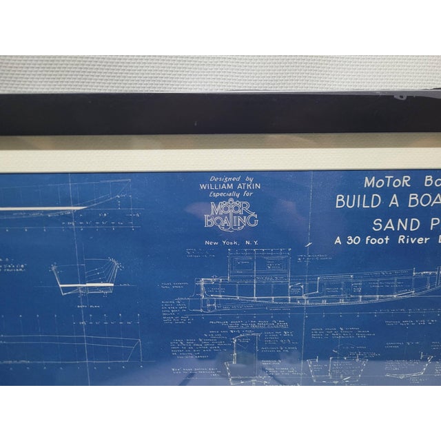 Blue Boat Blueprint of the "Sand Piper" from Motor Boating Publications For Sale - Image 8 of 12