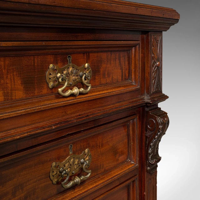 1860s Grand Antique Victorian English Satinwood Executive Desk For Sale - Image 9 of 13