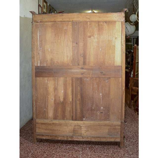 Wood Walnut Wardrobe with 2-Doors and 2-Drawers, Italy, Late 19th Century For Sale - Image 7 of 18