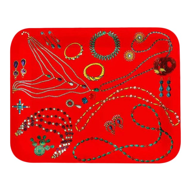 Fornasetti Large Jewelry Metal Tray For Sale