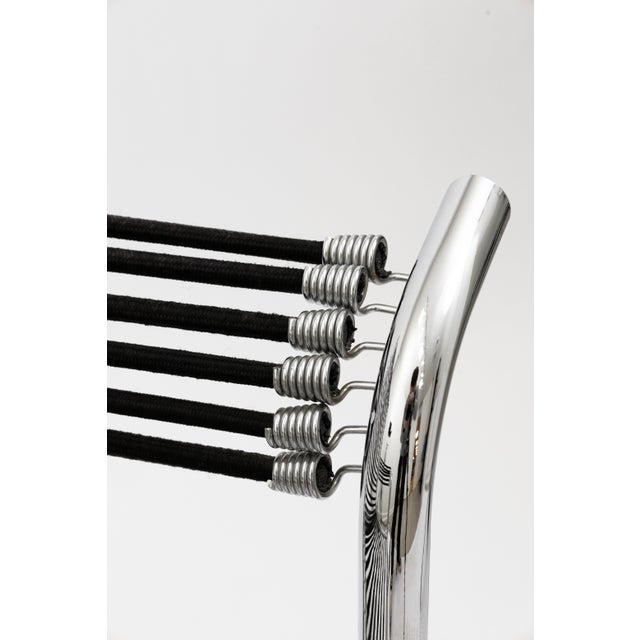 1980s Pair of Rene Herbst Highback Sandow Cord Chairs For Sale - Image 5 of 10