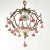Vintage Petite European Brass and Ceramic Rose Chandelier For Sale - Image 9 of 14