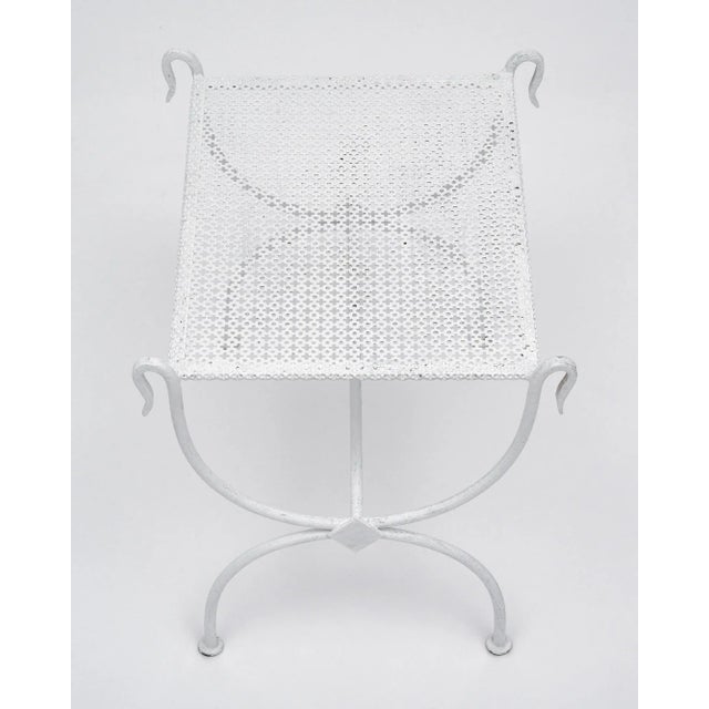 White White Metal Curule Stool in the Manner of Mategot For Sale - Image 8 of 9