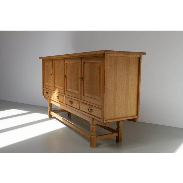Mid-Century Modern Mid-Century Brutalist Danish Oak Sideboard by Henning Kjærnulf for EG, 1960s For Sale - Image 3 of 18