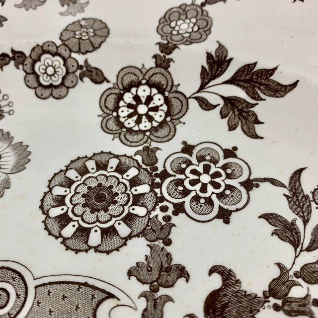 Staffordshire William Ridgway English Staffordshire Transferware Platter, Flosculous Pattern For Sale - Image 4 of 13