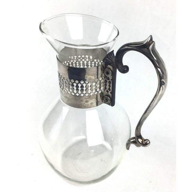 Corning Inc. Glass and Silver Plate Pitcher / Carafe Chairish