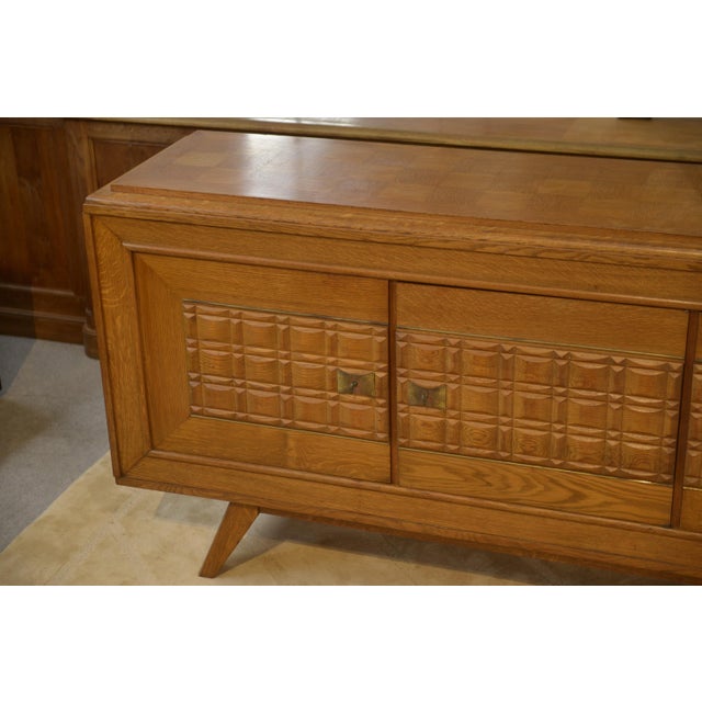 Brown Brutalist Oak Buffet, 1960s For Sale - Image 8 of 13