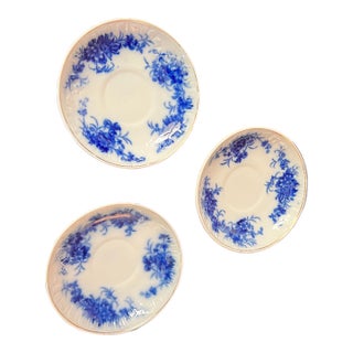 Set of Three “Flow Blue” Saucers - 1892 For Sale