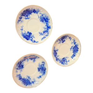 Set of Three “Flow Blue” Saucers - 1892