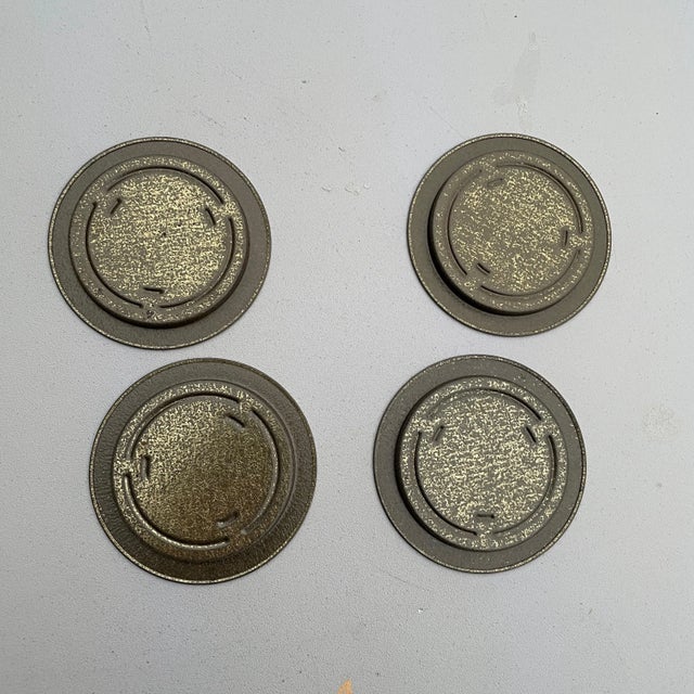 Mid-Century Modern Vintage Mid Century Modern Metal State Coasters- Set of 4 For Sale - Image 3 of 3