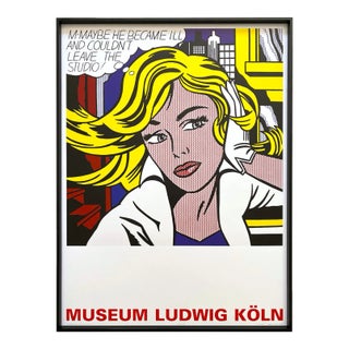 Roy Lichtenstein Fine Art Lithograph Print Framed Pop Art Museum Poster " M-Maybe " 1965 For Sale