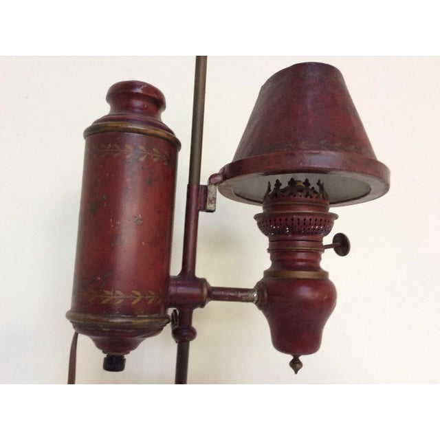 Late 18th Century Late 18th Century Red Tole Student Lamp For Sale - Image 5 of 8