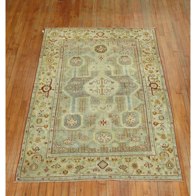 Highly antique early 20th century Persian Malayer accent rug. Measures: 4'5” x 6'4”.