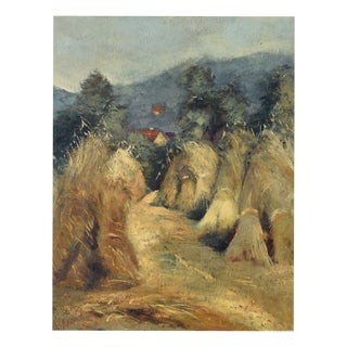 Ludwig Straub, Summer Landscape, 1948, Oil on Hardboard, Framed For Sale