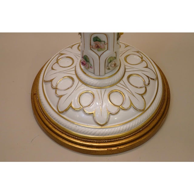 Brass 1960s Marbro Hollywood Regency Neoclassic Modern Elaborate Porcelain Floor Lamp One-of-a-Kind For Sale - Image 8 of 13