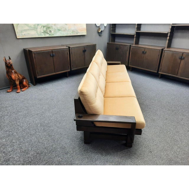 Light Yellow Brutalist Four-Seater Sofa by Klaus Rausch, 1960s For Sale - Image 8 of 18
