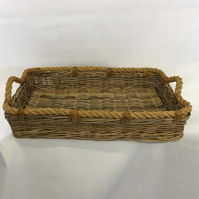 Large Wicker and Rope Tray Chairish