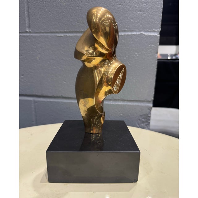 Metal Late 20th Century Most Unusual Studded Antonio Kieff 1/6 Abstract Modern Bronze Sculpture on Marble For Sale - Image 7 of 11