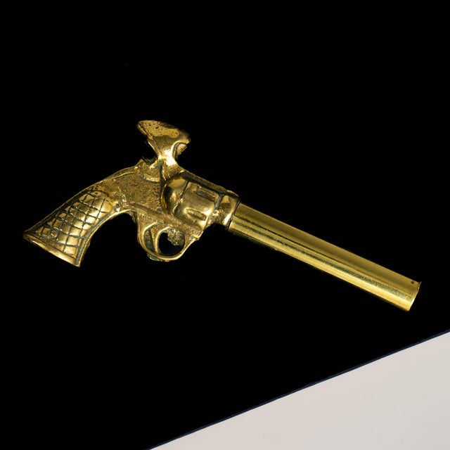 Vintage Brass Revolver Corkscrew & Bottle Opener For Sale - Image 9 of 13