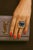 English Bochic “Orient” Vintage Rose Cut Diamond & Tanzanite Ring Set 18K Gold & Silver For Sale - Image 3 of 11