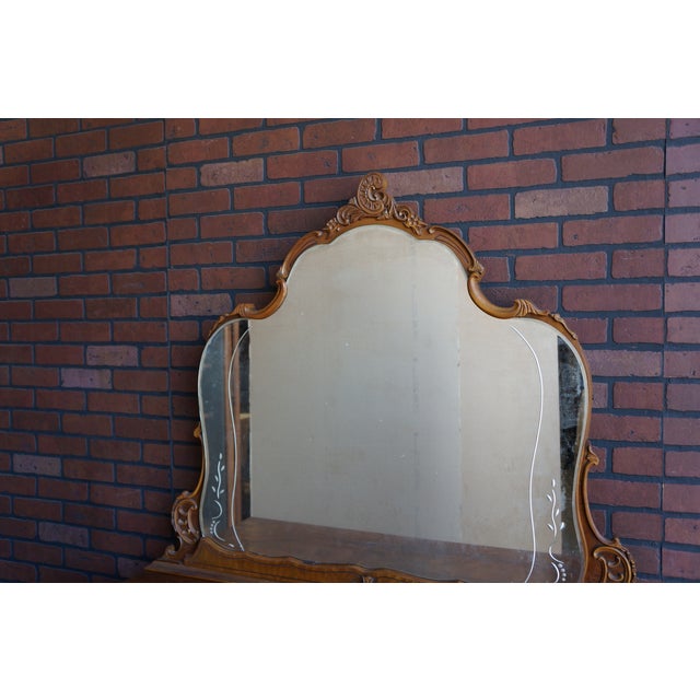 Art Deco Antique French Style Chest of Drawers With Mirror For Sale - Image 3 of 8