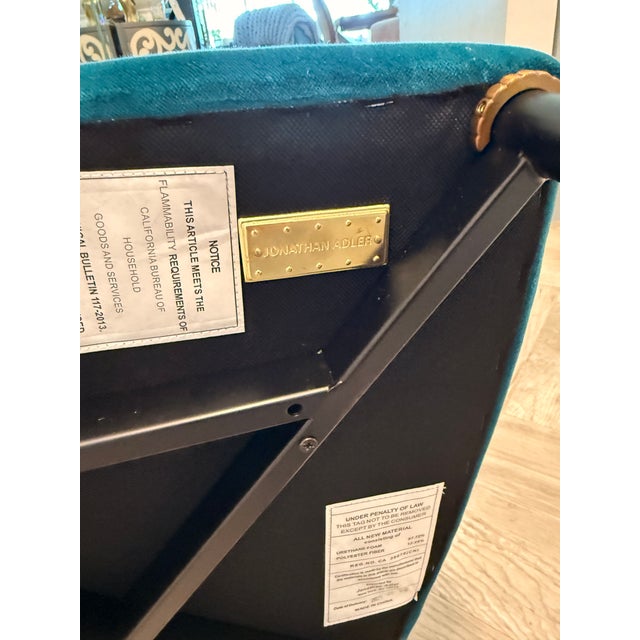 Turquoise Jonathan Adler Rider Dining Rialto Chairs For Sale - Image 8 of 10