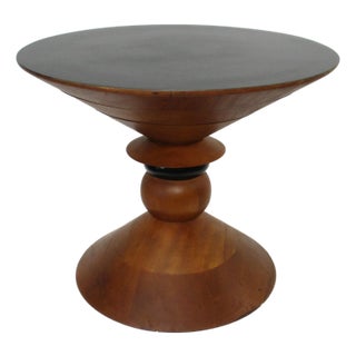 Prototype Herman Miller Turned Walnut Side Table For Sale