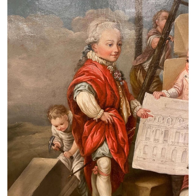 18th Century French “Four Arts” Allegorical Paintings After Carle Van Loo For Sale - Image 12 of 18