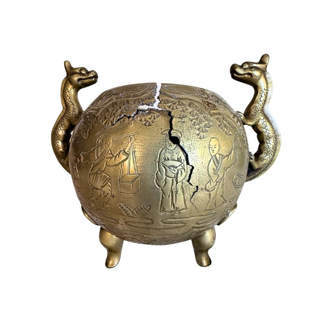 Antique Chinese Bronze Censor With Dragon Handles**OBO** For Sale - Image 4 of 9