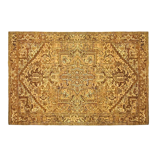 Vintage Persian Heriz Oriental Rug, Room Size, W/ Central Medallion For Sale