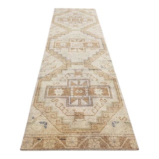 1960s Neutral Runner Oushak Rug For Sale
