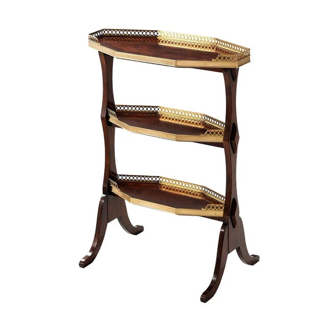 Brown French Three - Tier Side Table For Sale - Image 8 of 8