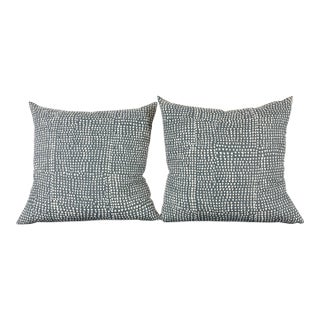 St. Frank Indigo Arrows Throw Pillows, Pair For Sale