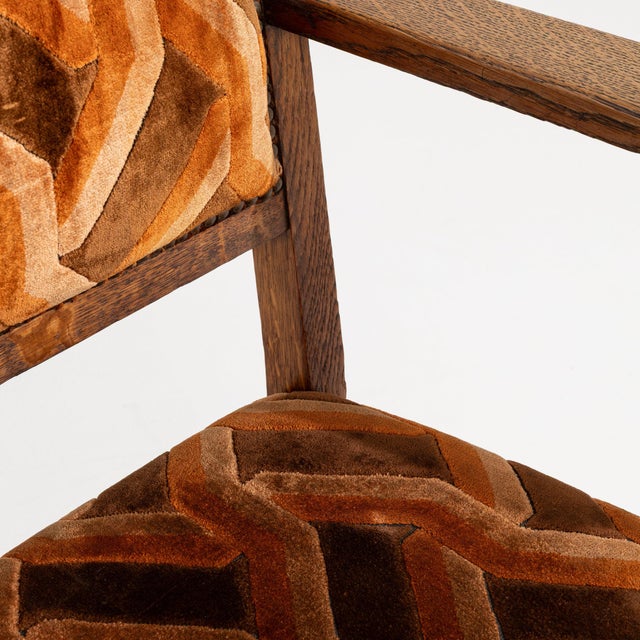 Wood 19th Century France Art Deco Burnt Orange Wood Armchair For Sale - Image 7 of 10