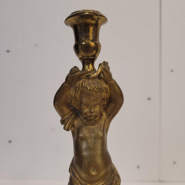 Candleholder Putti in Ormolu and Marble, France, 1880s, Set of 2 For Sale - Image 18 of 18