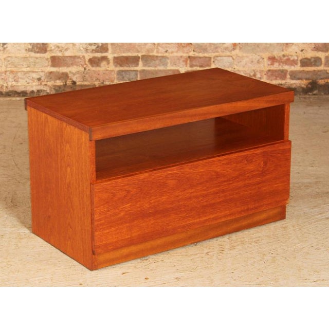Mid-Century Teak Media Stand with Drawer, 1970s For Sale - Image 3 of 10