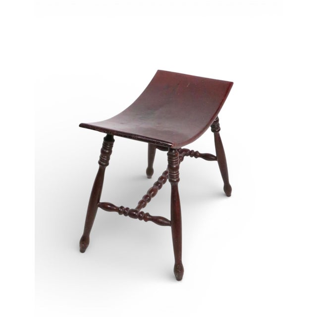 Nice Victorian, Turn of The Century saddle seat bench, in good, original, clean and ready to use condition.