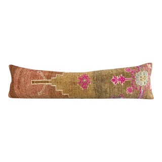 12 x 46 Lumbar Rug Pillow Eastern Extravagance Turkish Pillow Cushion Cover For Sale