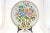 Large 14 inch vintage hand-decorated glazed spring floral Chinese charger in vivid tones of pink, blue, green, and orange....