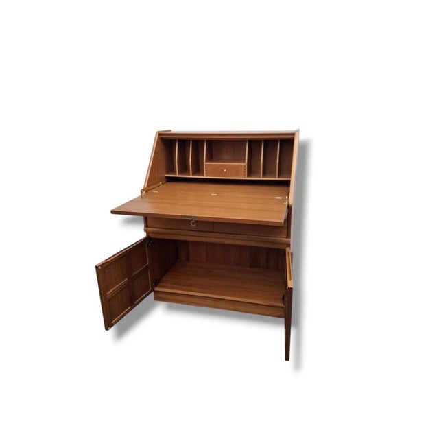 Vintage Writing Secretaire in Teak For Sale - Image 3 of 10