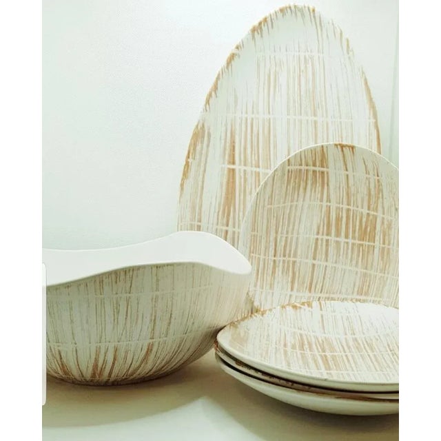 Mid-Century Abstract Serving Set from Niderviller, 1960s, Set of 6 For Sale - Image 4 of 8