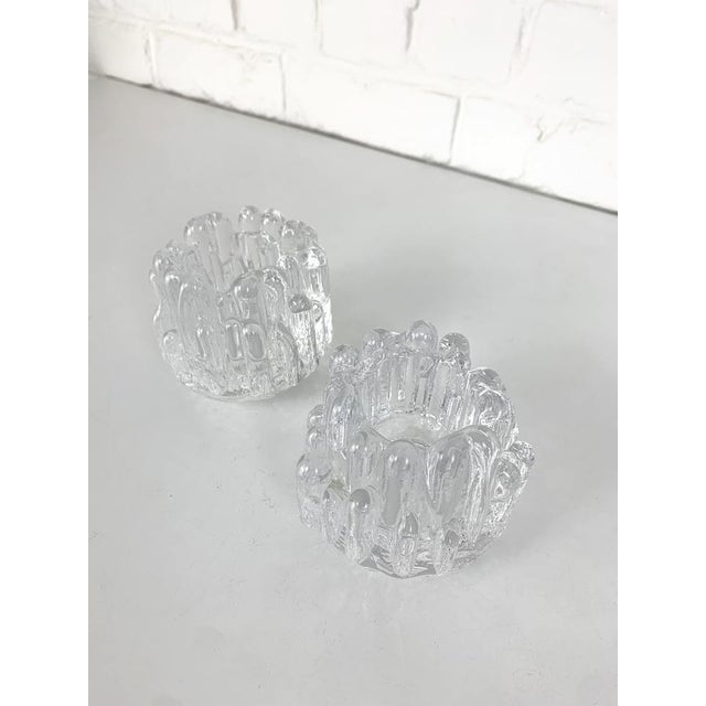 Glass Sunflower Glass Candlesticks attributed to Göran Wärff for Kosta Boda, Sweden, 1970s, Set of 2 For Sale - Image 7 of 10